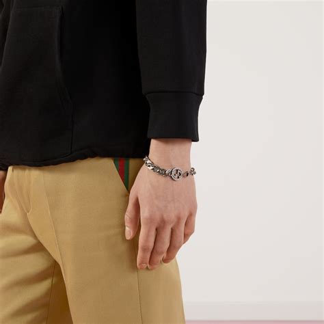 gucci bracelet interlocking g|925 Sterling Silver Interlocking G Bracelet.